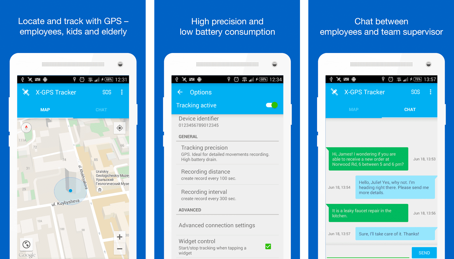 Solución X-GPS Tracker: App móvil para servicio de campo.